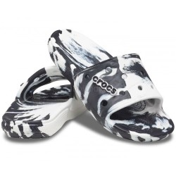 Крокс Шльопанці Мраморні Слайди Crocs Slide Classic Marbled  White / Black