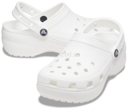 Крокс Класік Клог Платформа Білі Crocs Women's Classic Platform Clog White 