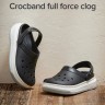 Крокс Платформа Чорні Фул Форс Клог Crocs Crocband Full Force Clogs Black White