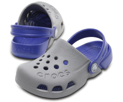 Крокс Електро Клог Дитячі Сірі с Синім Crocs Electro Clog Smoke/Cerulean