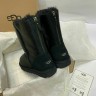 Ботинки Угги женские черные кожа змейка пятка замш Ugg Australia Original Zip Black