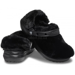 Крокс Утеплені Чорні Сабо Crocs Classic Fur Sure black