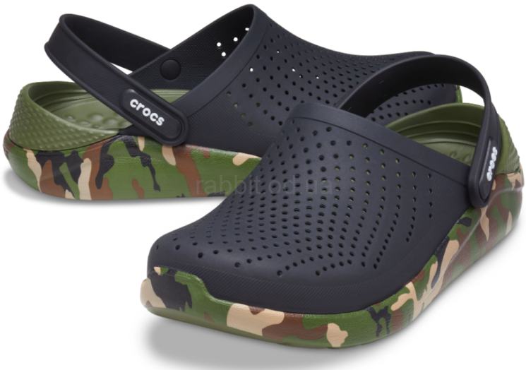 Крокс Лайтрайд Клог Чорні -Камуфляж Crocs LiteRide™ Printed Camo Clog Black / Multi