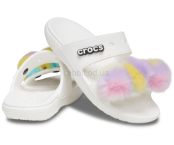 Шлепки Крокс Crocs Classic Crocs Fur Sure Sandal White