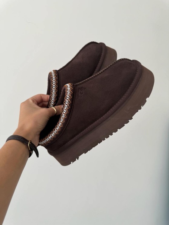 УГГ Тазз Сліппер Ультра Міні Платформа Шоколадні Ugg Slipper Tasman Platform Chocolate