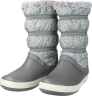 Зимние сапоги  женские серые crocs crocband winter boot Dots/Smoke