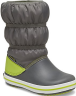 Cапоги Зимние Крокс Серые Crocs Crocband Winter Boot Slate Grey/Lime Punch