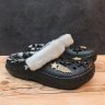 Крокс Класік Клог Чорні Близкучий Принт з Хутром Мехом Crocs Classic Lined Disco Clog Shimmer