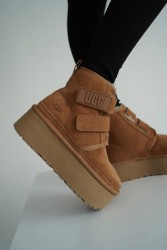 УГГ Платформа Ньюмел Чоботи Руді Замша (Рижі) з Пасками Ugg Neumal Platform Velcro Chestnut