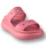 Крокс шлепанці рожеві на платформі crocs classic crush - heeled mules blossom