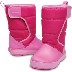 Крокс Сапоги Розовые Crocs LodgePoint Snow Boots Candy Pink/Party Pink