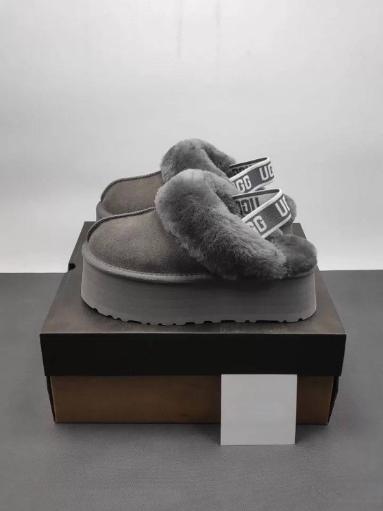 УГГ Сандалі Платформа Сірі Замша UGG Funkette Slippers Platform Grey