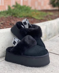 УГГ Сандалі Платформа Чорні Замша UGG Funkette Slippers Platform Black