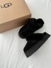 УГГ Шьопанці Платформа Чорні Замша UGG Disquette Black Platform Slippers 