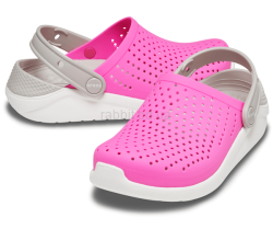 Крокс Лайтрайд Дитячі Рожеві Crocs LiteRide Clogs Electric Pink/White