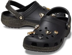 Крокс Класік Клог Чорні з Джібітц Crocs Classic Glitter Heart Clog Black/Multi