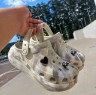 Крокс Класік Краш Клог Платформа  Бежево-Молочні Crocs Classic Crush Marbled Clog Bone\Multi      