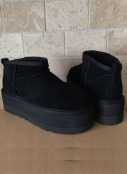 УГГ Ультра Міні Чорні на Платформі Замшеві Ugg Ultra Mini Platform Black Suede  2