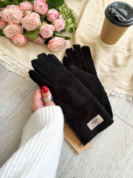 Рукавички Чорні Замша Натуральні UGG Gloves Black Suede
