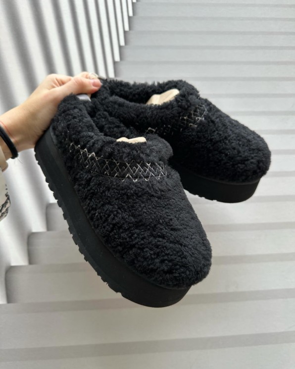 УГГ Тазз Сліппер Ультра Міні Платформа Чорні UGG Tazz Slipper Heritage Braid Black