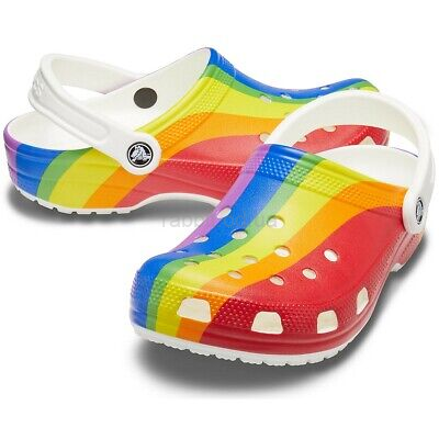 Крокс Класік Клог Веселка Crocs Rainbow Graphic Classic Stripe Clog 