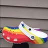 Крокс Класік Клог Веселка Crocs Rainbow Graphic Classic Stripe Clog 