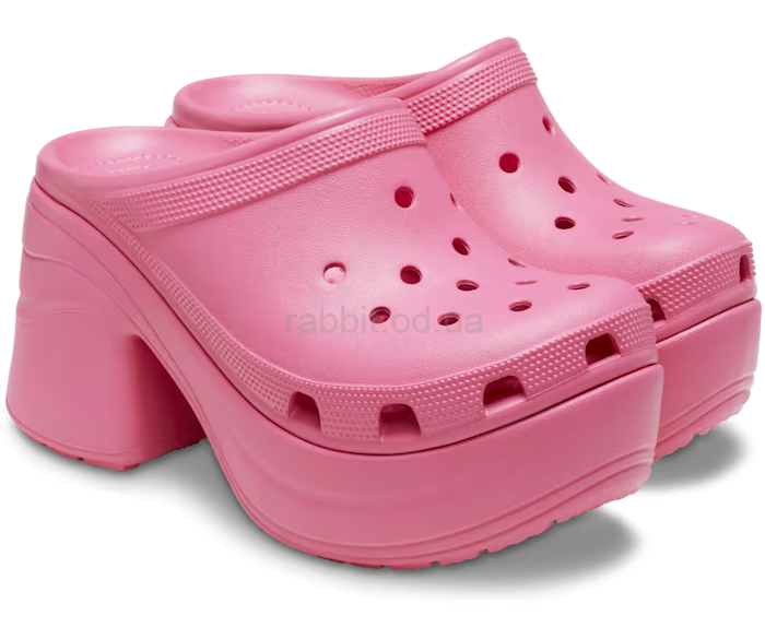 Крокс Платформа Каблук Рожеві Crocs Siren Clog Hyper Pink	