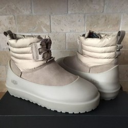 УГГ с Галошами Бежеві Замш Унісекс UGG Classic Mini Lace-Up Beige Suede