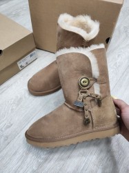 УГГ Жіночі Середні Беж з Гудзиком Замшеві UGG Australia Beige Medium Suede Button