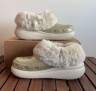 Крокс Краш Платформа Жіночі Бежеві з Хутром Crocs Furever Crush Glitter Stucco