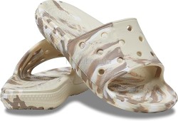 Крокс Шльопанці Бежеві  Слайди Crocs Slide Classic Marbled  Bone / Multi