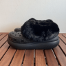 Крокс Краш Платформа Чорні з Хутром Блискучі Crocs Furever Crush Glitter Black