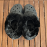 Крокс Краш Платформа Чорні з Хутром Блискучі Crocs Furever Crush Glitter Black