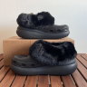 Крокс Краш Платформа Чорні з Хутром Блискучі Crocs Furever Crush Glitter Black