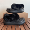 Крокс Краш Платформа Чорні з Хутром Блискучі Crocs Furever Crush Glitter Black