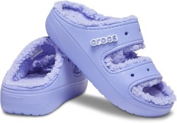 Крокс Классік Шльопанці Фіолетові з Хутром Crocs Classic  Cozzzy Digital Violet